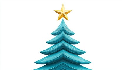 Obraz premium Colorful stylized Christmas tree with star.