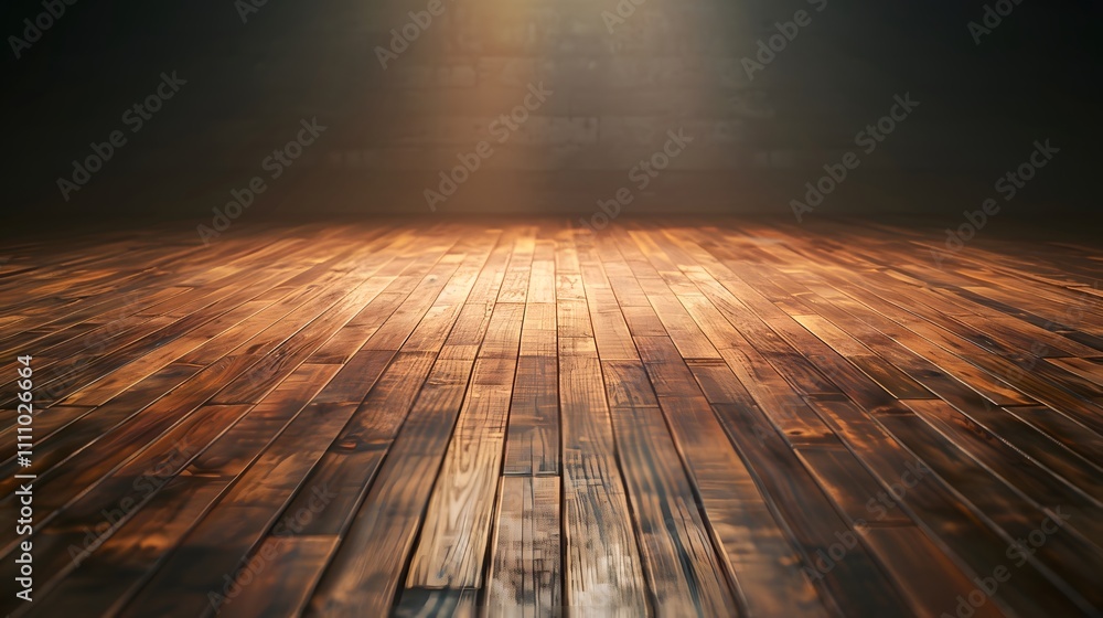 Poster warm wooden floor in a dimly lit room with soft light creating a cozy and inviting atmosphere ideal 