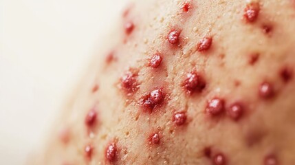 Illustration of shingles rash with red, blistering patches on the skin