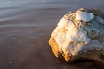 Fototapeta premium Scene from the salt lake in Torrevieja Natural Park