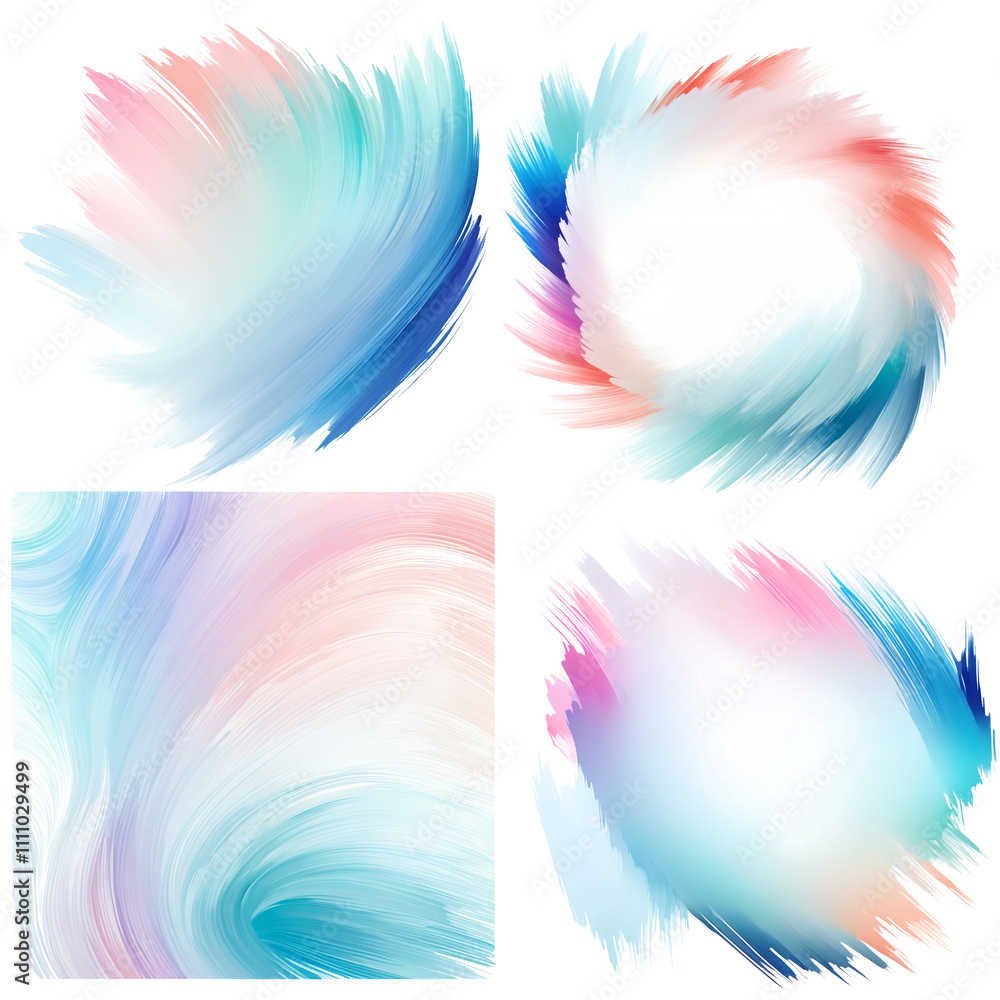 Poster colorful abstract brush strokes creating seamless patterns full of movement and flow