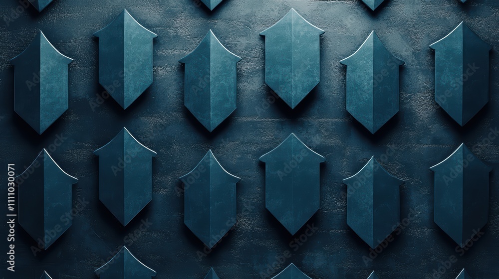 Poster protection hacker prevention group of shields blocking incoming cyberattacks represented by digital 