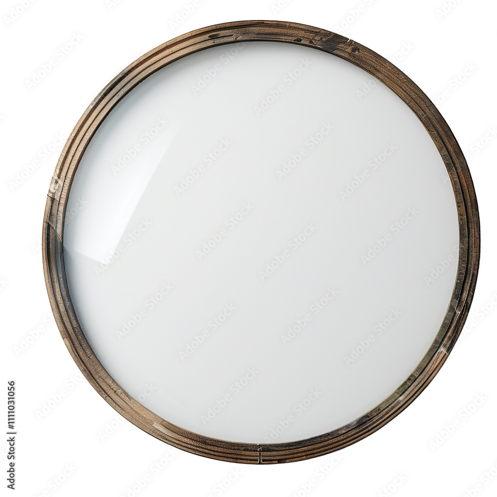 Poster elegant round frame creates a seamless backdrop for art display in modern interiors