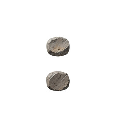 Carved Stone Symbol Colon - Rustic 3D Alphabet Design