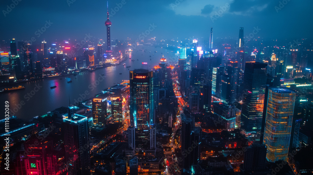 Poster abstract internet of things concept city 5g.iot (internet of things) communication network innovatio