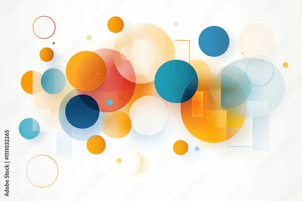 Aufkleber abstract composition featuring colorful geometric circles in vibrant hues. this design adds a dynami