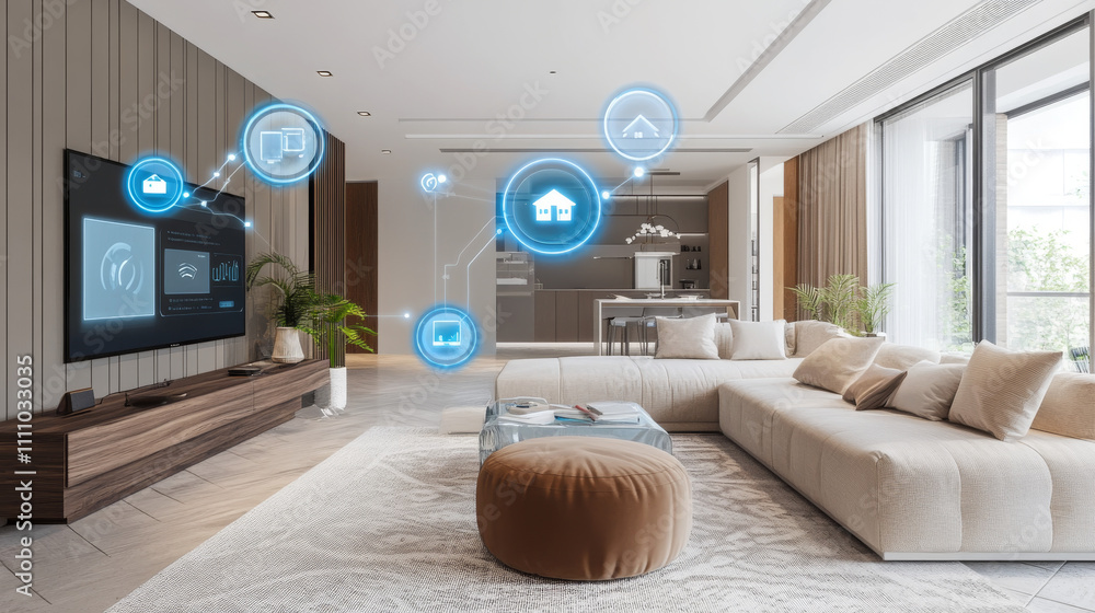 Aufkleber internet of things modern operation by vr glasses innovation technology concept. wireless communicat