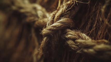 Fototapeta premium Close-up of a Knotted Hemp Rope