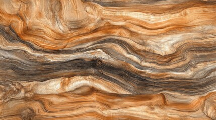 Abstract Wood Grain Pattern with Wavy Lines and Swirls