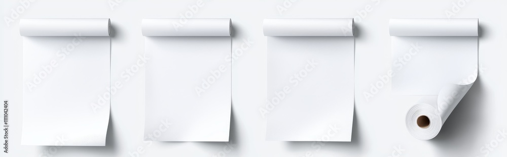Poster printed white fly paper in 3d. falling realistic letter set. curl office a4 notebook shape template 