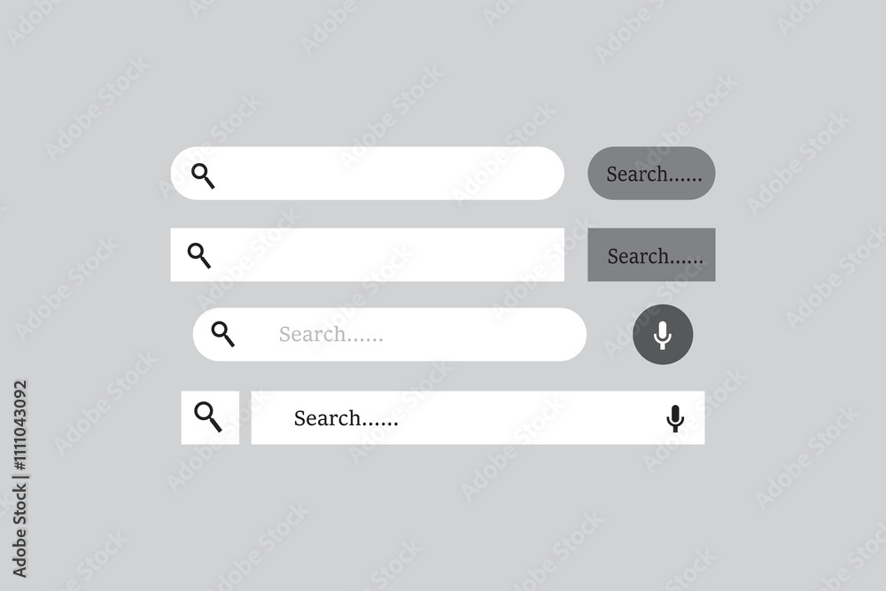 Poster search bar outline bar for web & app vector illustration with transparent background