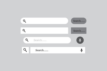 Search bar outline bar for web & app vector illustration with transparent background