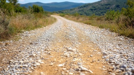 Fototapeta premium Gravel Path Leading Through a Rural Landscape