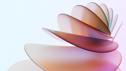 3D Abstract Iridescent Composition Background with Colorful Light Glass Effects