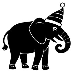 Elephant with Christmas hat