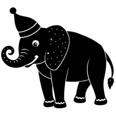 Elephant with Christmas hat