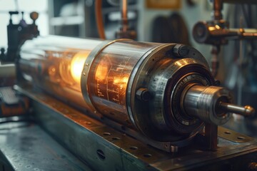 Obraz premium Vintage X-Ray Tube Technology Displayed in Early Radiology Equipment Image