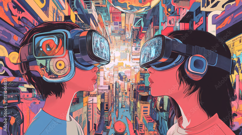 Poster abstract collaboration of humans and artificial intelligence concept to collaborate on modern techno