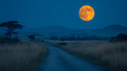Moonlit Path in Nature