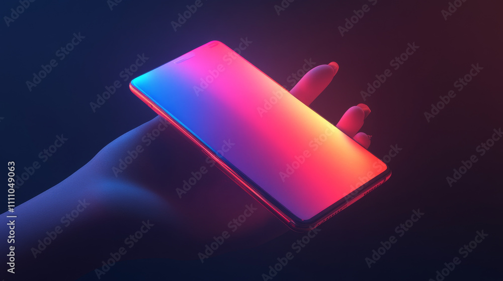 Poster smartphone with a payment card. internet banking, secure payment system. low-poly model of the hand 