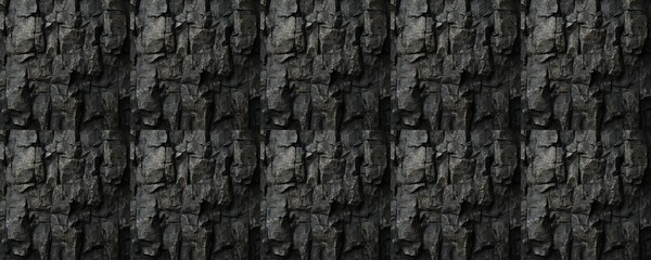 Obraz premium seamless pattern of Dark gray black rough rock texture background design 