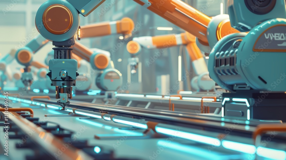 Aufkleber high tech drone manufacturing plant with advanced robotics for efficient production and design