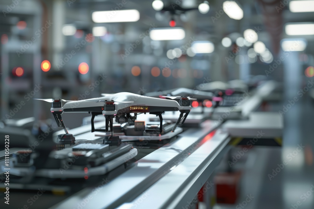 Aufkleber cutting-edge drone manufacturing with robotic arm synchronization for precision engineering