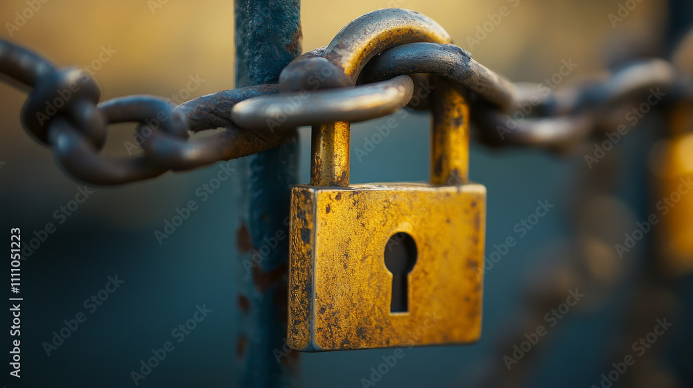 Poster lock icon cyber security, digital data network protection, future technology network background conc