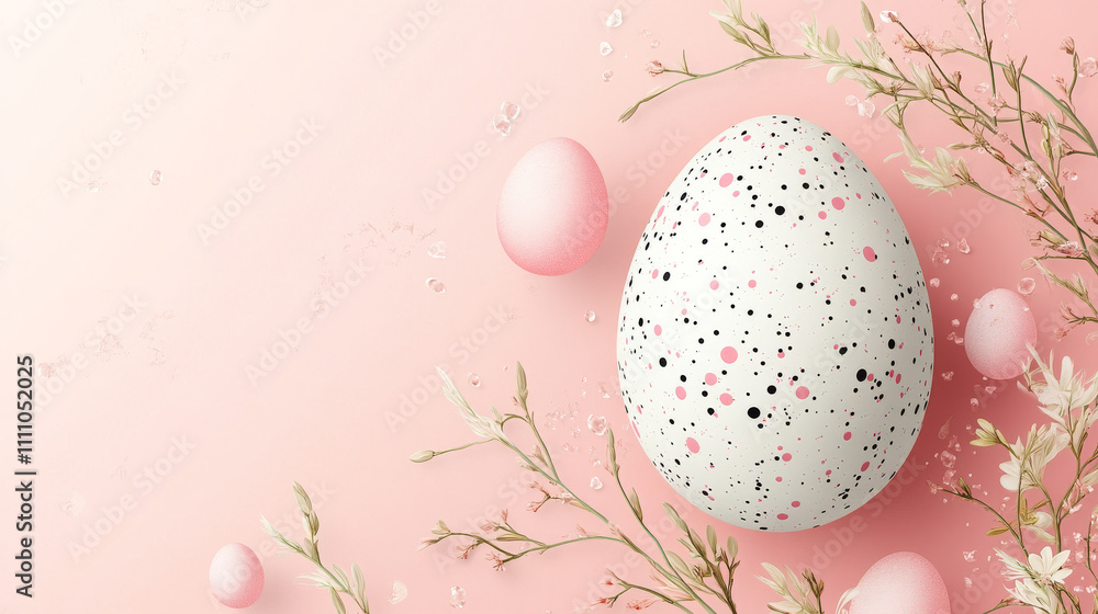 Poster easter banner with egg with digital circuit board pattern. easter background in technological style.