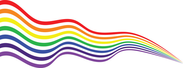 abstract wavy stripes with the colors of Rainbow Banner Vector Design Element