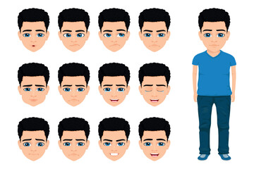Profile of a boy expressing emotions