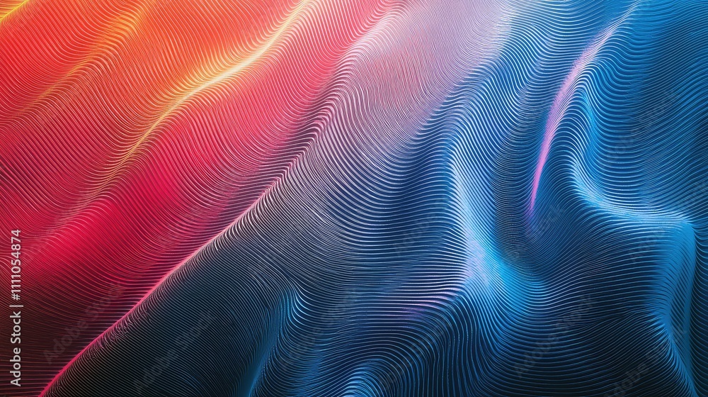 Poster abstract wave patterns in vibrant colors highlighting movement and flow for artistic and creative ba