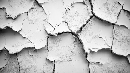 Obraz premium Cracked and Dried Earth Surface in Black and White