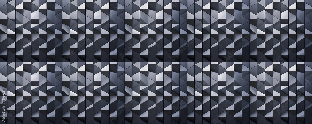 Wall mural seamless pattern of abstract geometric dark gray silver metallic triangle pattern background modern 