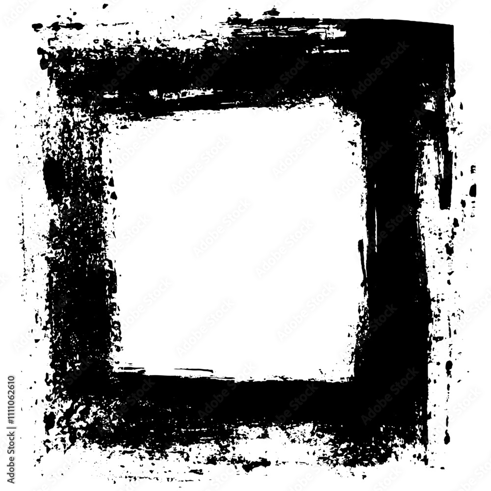 Aufkleber vector grunge paper frame with rough brush strokes and torn edges. black ink border on a distressed 