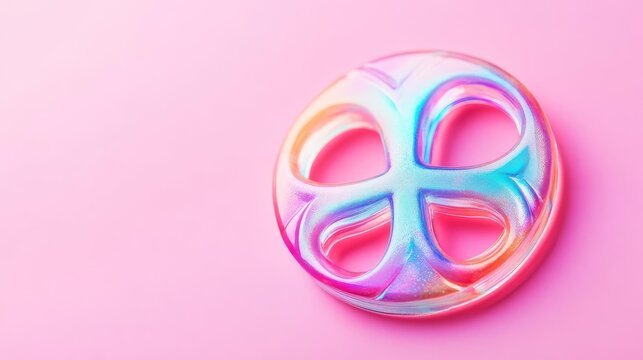 Pisces symbol crafted from iridescent material, reflecting shimmering cosmic waves, Pisces iridescent zodiac, dreamy celestial energy