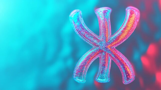 Pisces symbol crafted from iridescent material, reflecting shimmering cosmic waves, Pisces iridescent zodiac, dreamy celestial energy