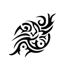 Floral Design A classic black and white floral design element featuring elegant