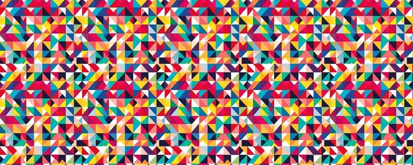 Naklejka premium Vibrant, multicolored geometric pattern with triangles creating a dynamic and energetic abstract design.