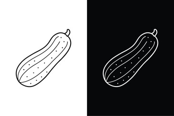 Cucumber Line Icon. Fresh Vegetable Vector with Editable Stroke