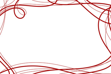 A minimalist frame made of red curved lines 