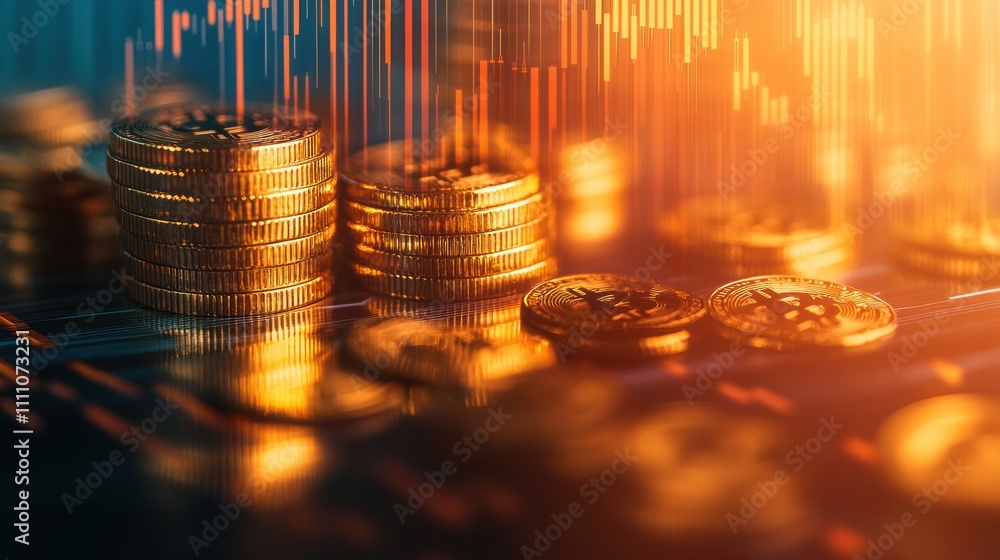 Poster bitcoin stacks and chart