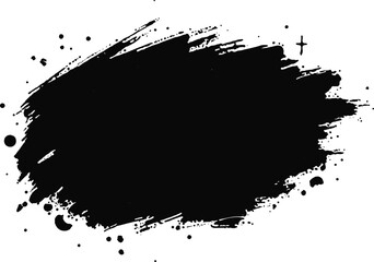Grunge badge brush, hand drawn black sticker