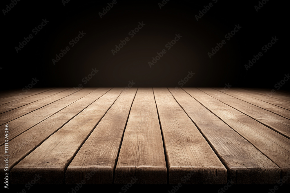 Poster closeup view of dark wood planks on a textured background with soft lighting perfect for design proj
