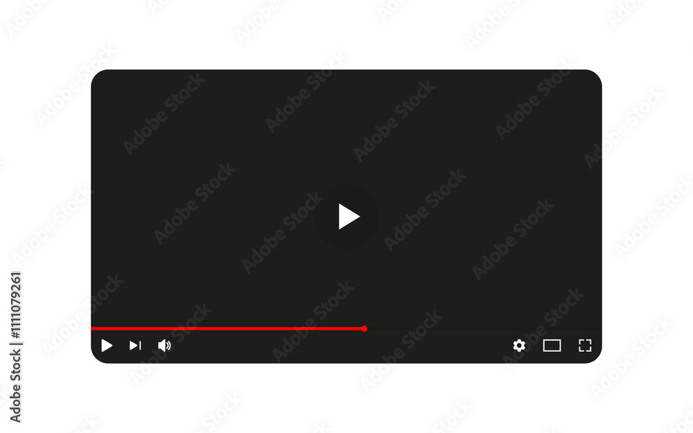 Aufkleber Video player mockup template. Media player window bar, video screen frame for web and mobile apps
