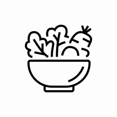 vegetable healty bowl icon sign vector