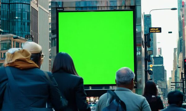 Digital Billboards: Green Screen Innovation at NYC Bus Stop