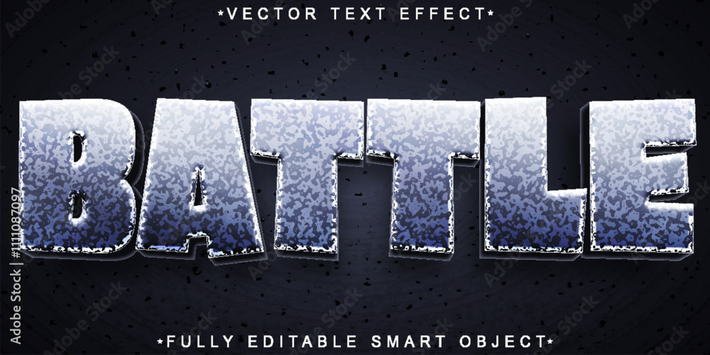 Poster silver war battle vector fully editable smart object text effect