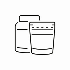 pill box and water icon sign vector