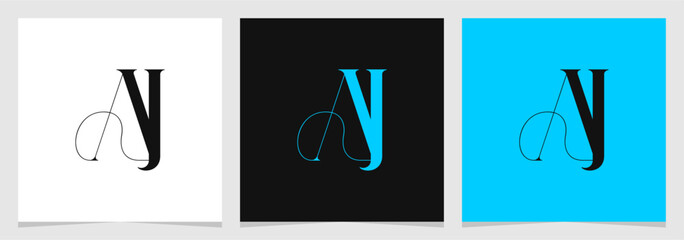 AJ , JA Letter Abstract Symbol Logo Graphic Design Vector Illustration , Initial Monogram Logo for Brand and Identity Company